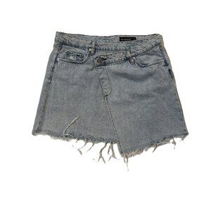 Denim Wrap Mini Skirt
